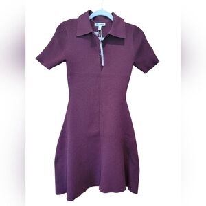 Purple Collared Knit Dress